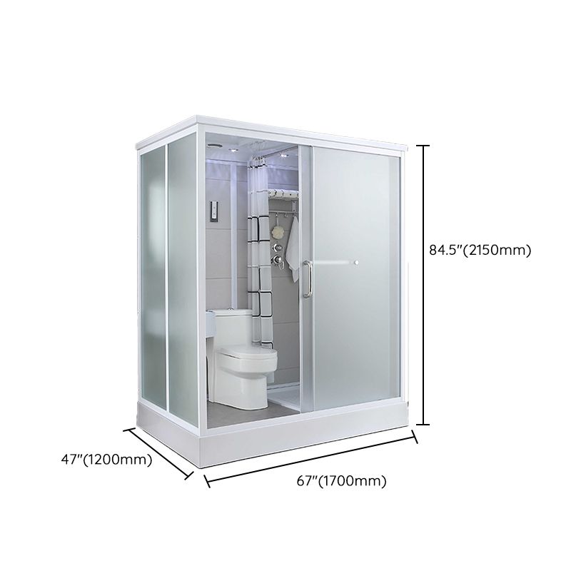 Single Sliding Rectangle Shower Kit Tempered Framed Shower Stall