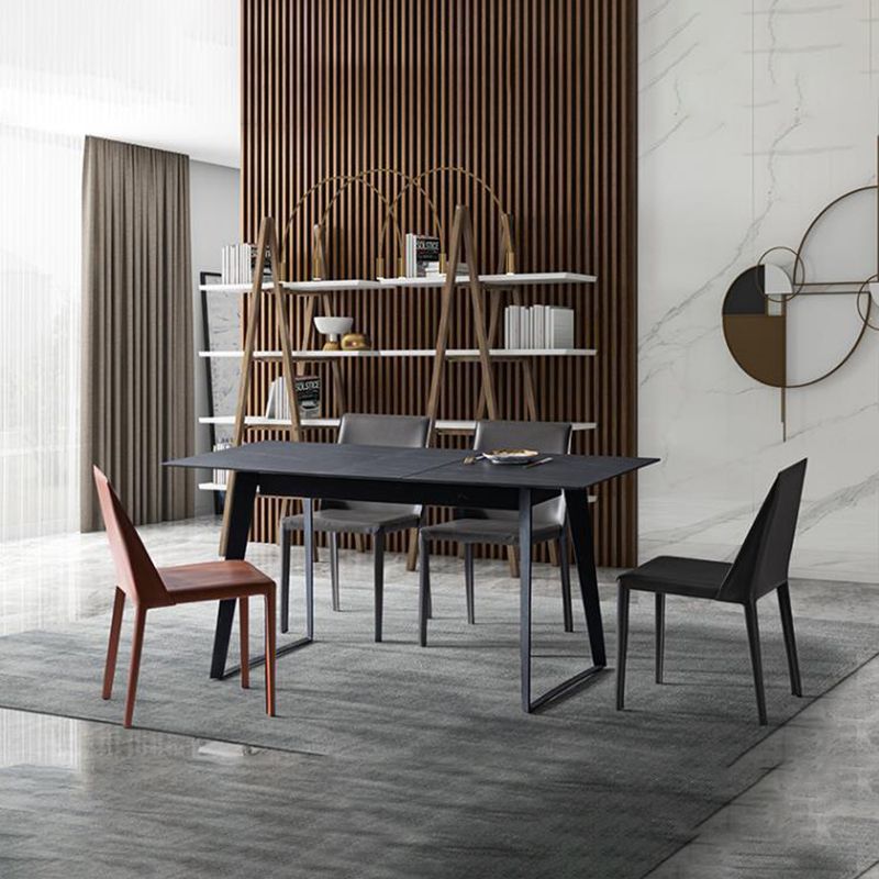 Modern Style Side Chair Leather Dining Chair with 4 Legs for Home Use