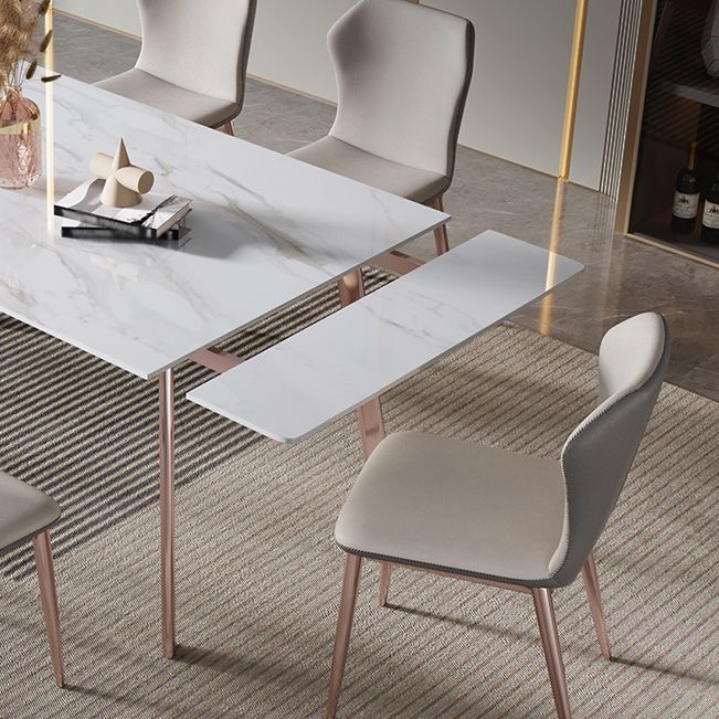 Luxury 1/4/5/7 Pieces Dining Set Sintered Stone Extendable Dining Table with Chairs