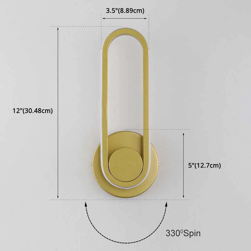 Simplicidad moderna Luz de pared ovalada Luz de pared de aluminio de aluminio Fixes para dormitorio