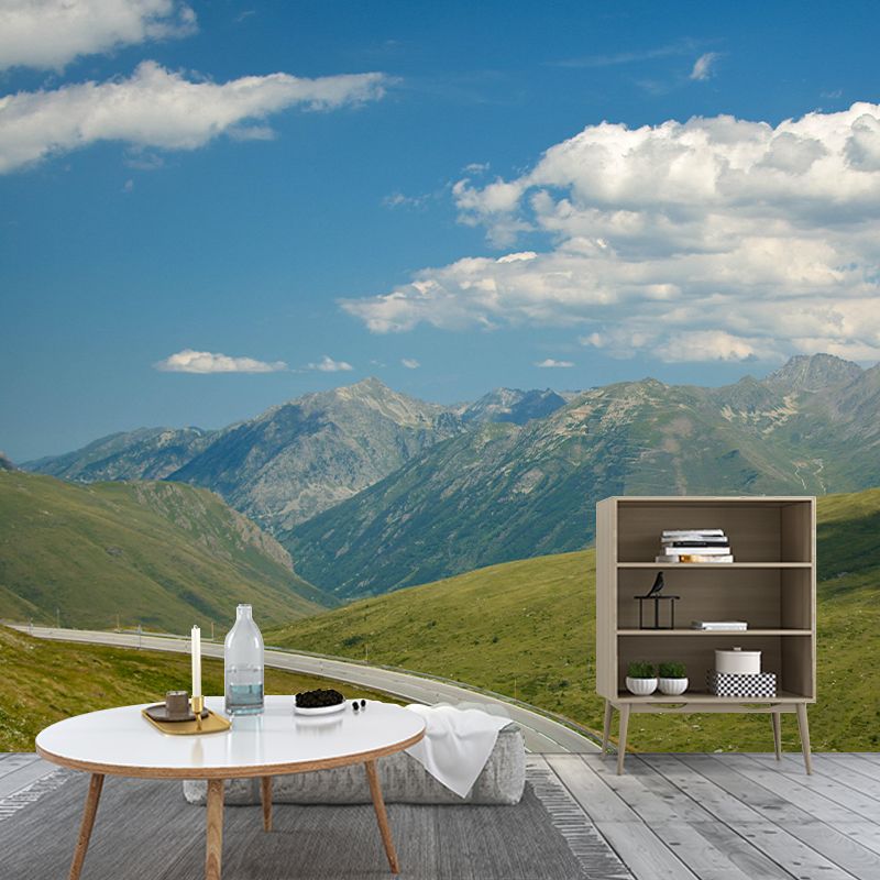 Mountain View Mural Wallpaper Modern Style Mildew Resistant for Decoration