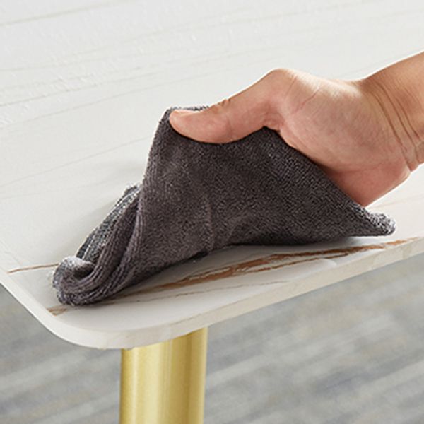 Metal and Slate Rectangular Table Glam Style Home Dining Table