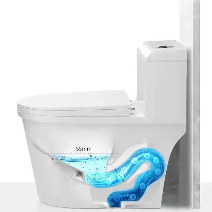 Modern 1-Piece Toilet Floor Mounted White Urine Toilet with Slow Close Seat for Bathroom
