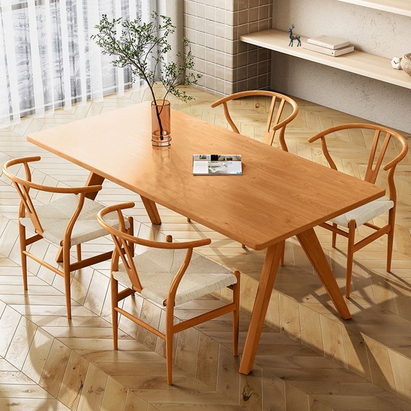 Solid Wood Dining Room Table 4 Legs Dining Table for Kitchen