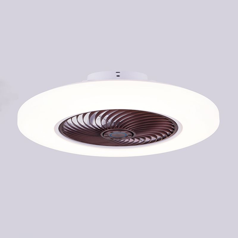 Acryl weiße LED -Deckenventilator Licht im modernen prägnanten Stil Eisen kreisförmiger Flush -Mount für Schlafzimmer