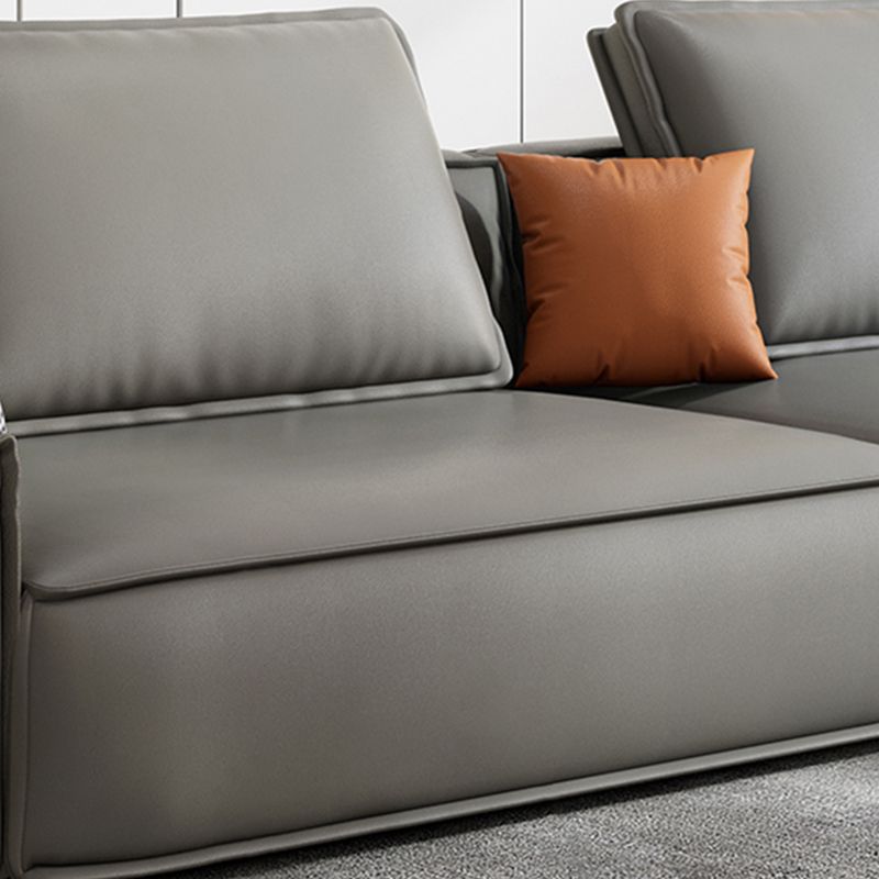 Faux Leather Living Room 3-seater Sofa Square Arm Standard Cushions Settee