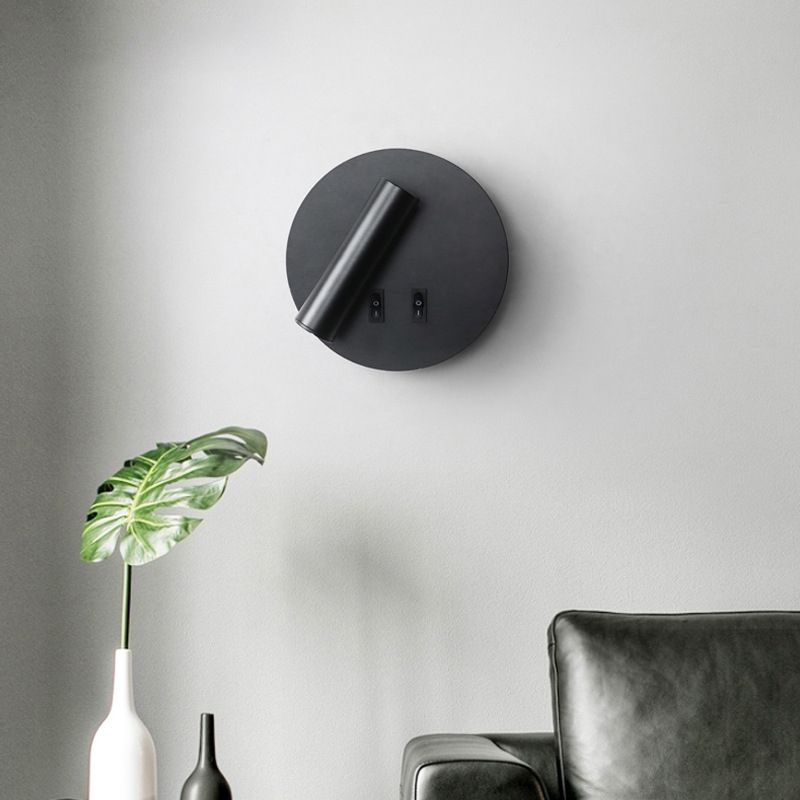 Aluminum Cylinderical Sconce Light Fixtures Modern Minimalist Style 2 Lights Wall Light