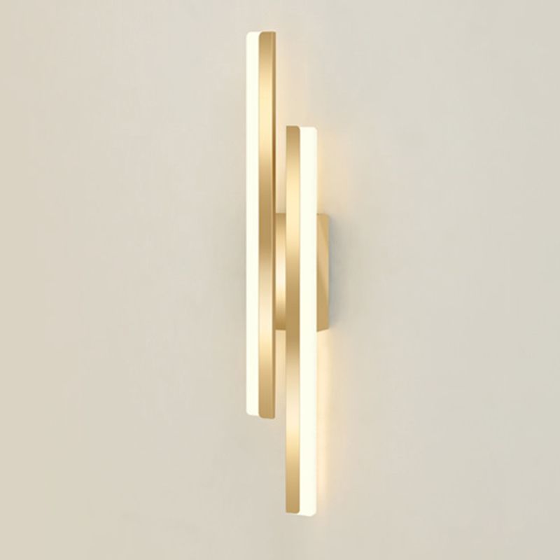 Modernism Golden/Black 2-Light Wall Mounted Sconce Linear LED Wall Light