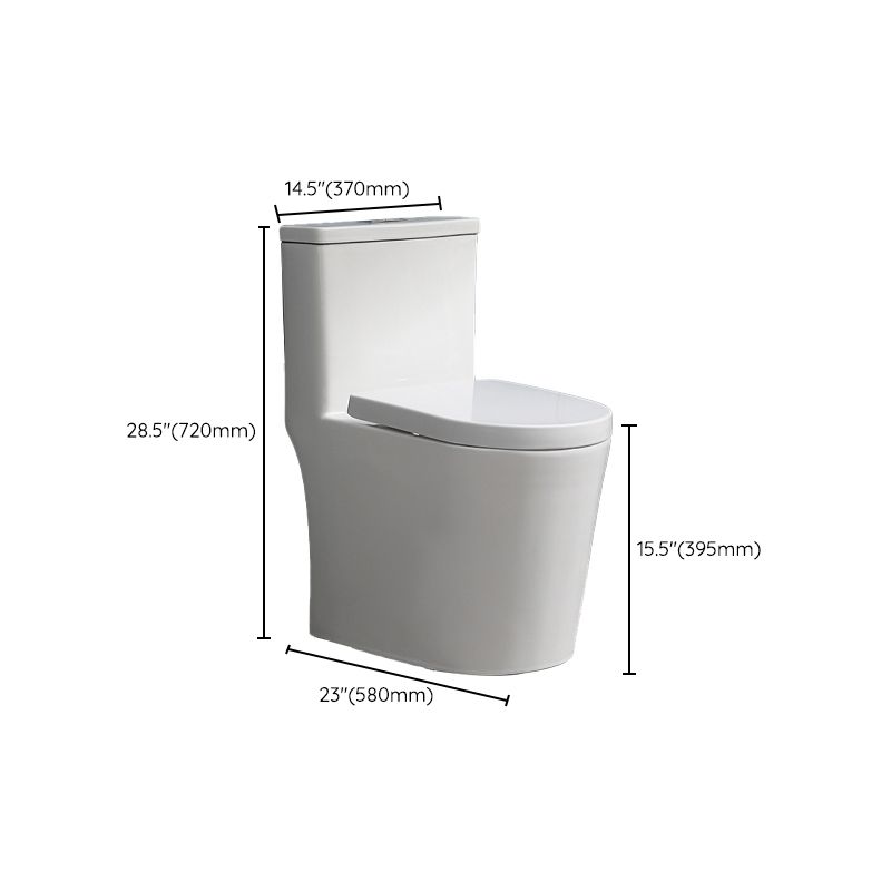 White Toilet Glazed Surface Modern All-In-One Toilet Bowl for Bathroom