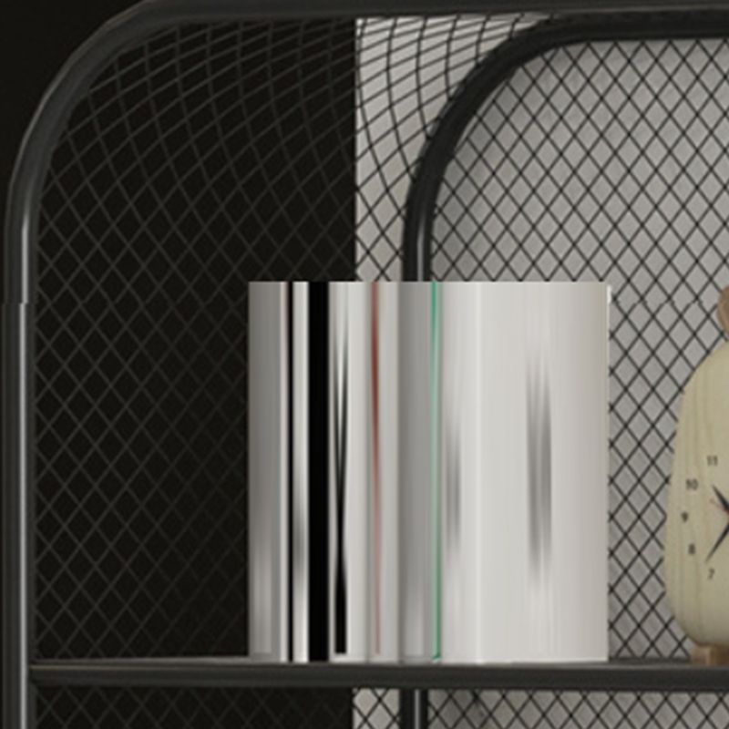 Industrial Standard Bookcase Metal 3 Shelves Closed Back Bookshelf