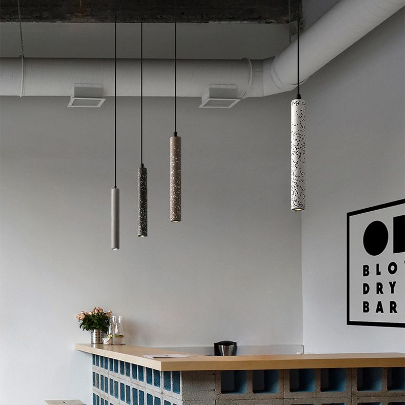 Trapezoid Stick Pendant Lighting Nordic 1 Bulb Down Light Fixture over Dining Table