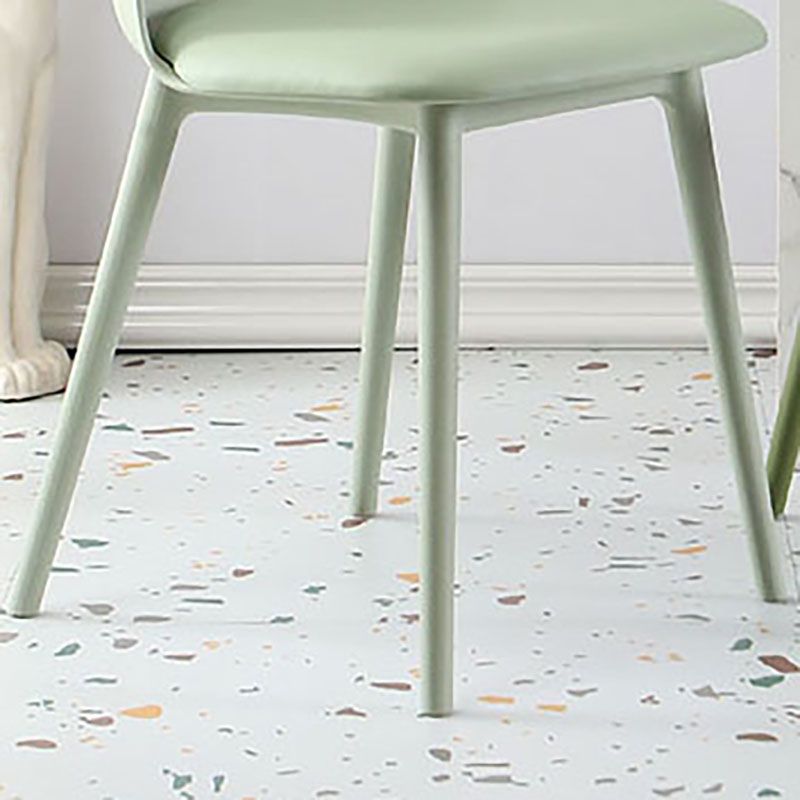 Silla lateral escandinava de plástico sin brazos, silla con respaldo sólido para el hogar