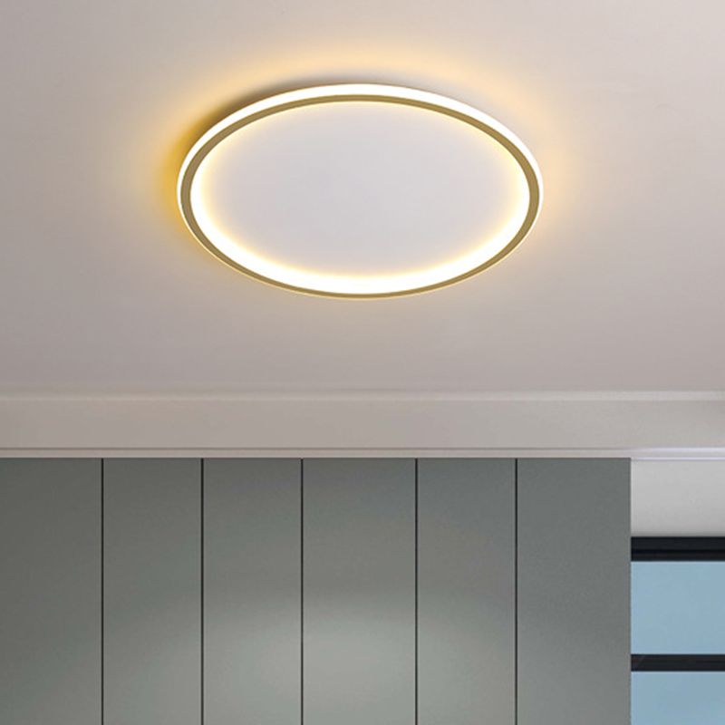 Ronde inbouwlampen Eigentijds aluminium plafondmontagearmatuur voor woonkamer