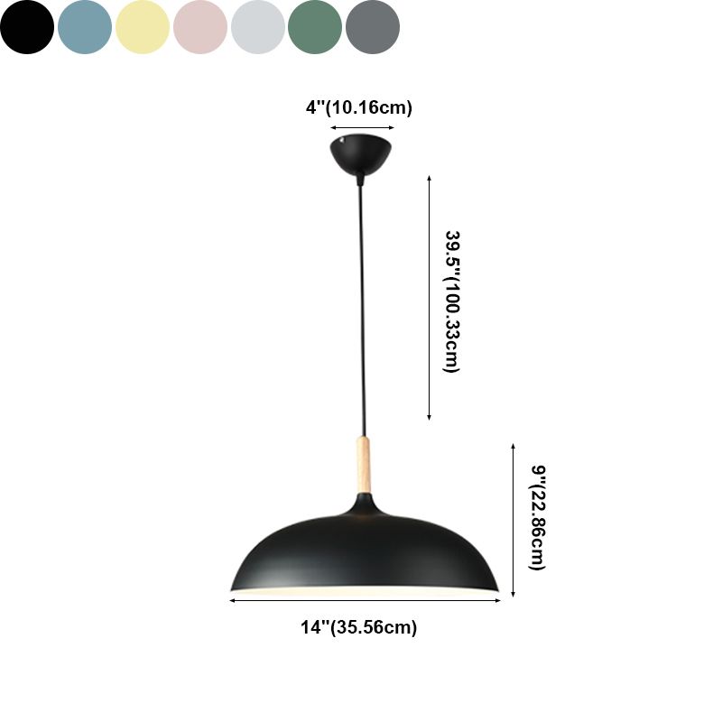 Pot Cover Shade Hanging Lighting Modern Macaron Style Metal 1 Pendant Light Pendant pour le chevet