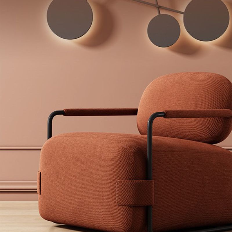 26.77" Wide Metal Arm Chair Velvet Accent Armchair for Bedroom