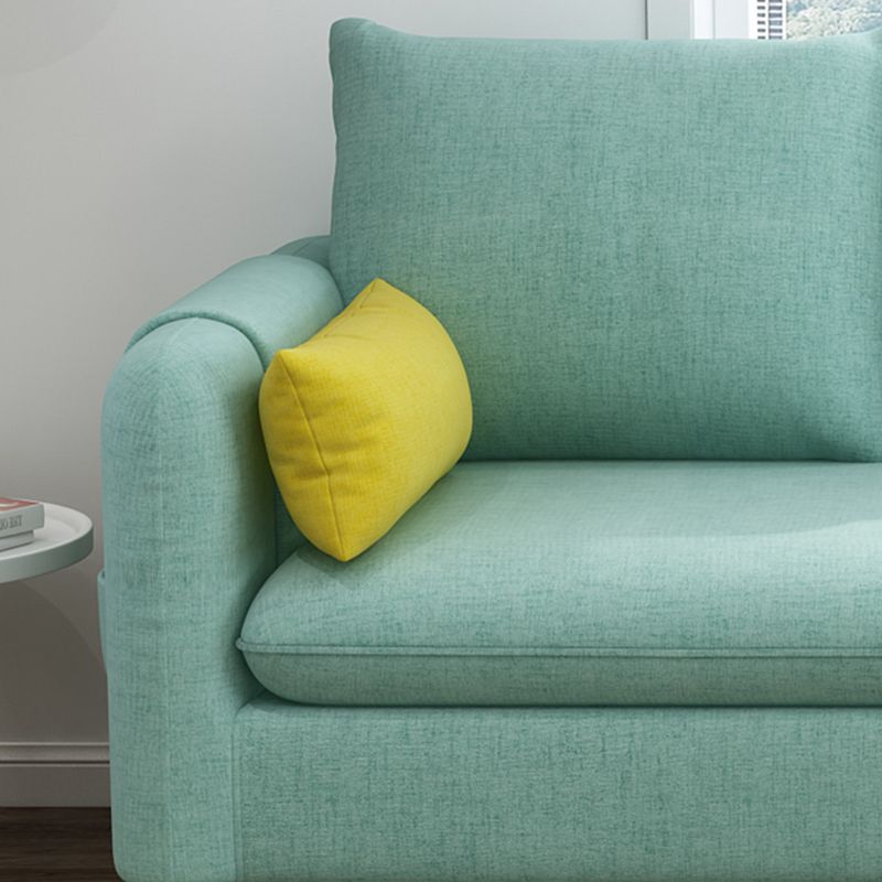 Modern Tuxedo Arm Sofa with Bolster Pillows Standard Sofa with Storage for Living Room
