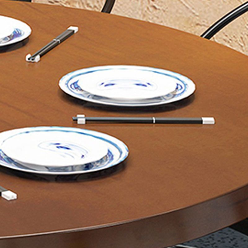Modern Dining Round Table Wooden Table with Metal Legs for Home