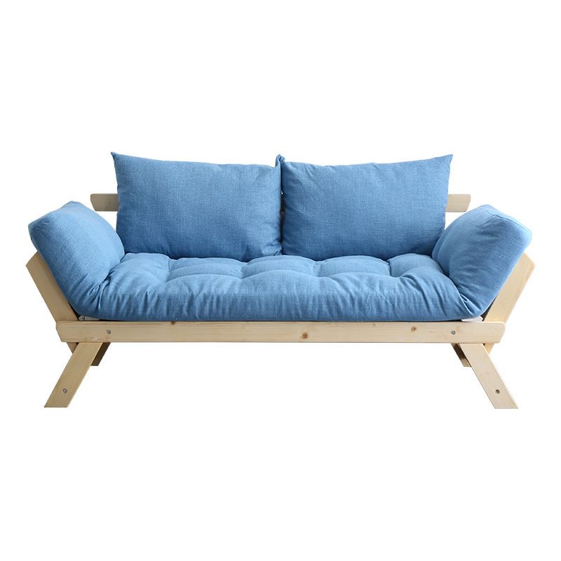 Modern Wood and Fabric Sofa Convertible Flared Arm Sofa for Living Room