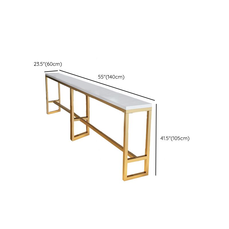 Glam Pub Height Dining Table Solid Wood Top Pub Table for Living Room