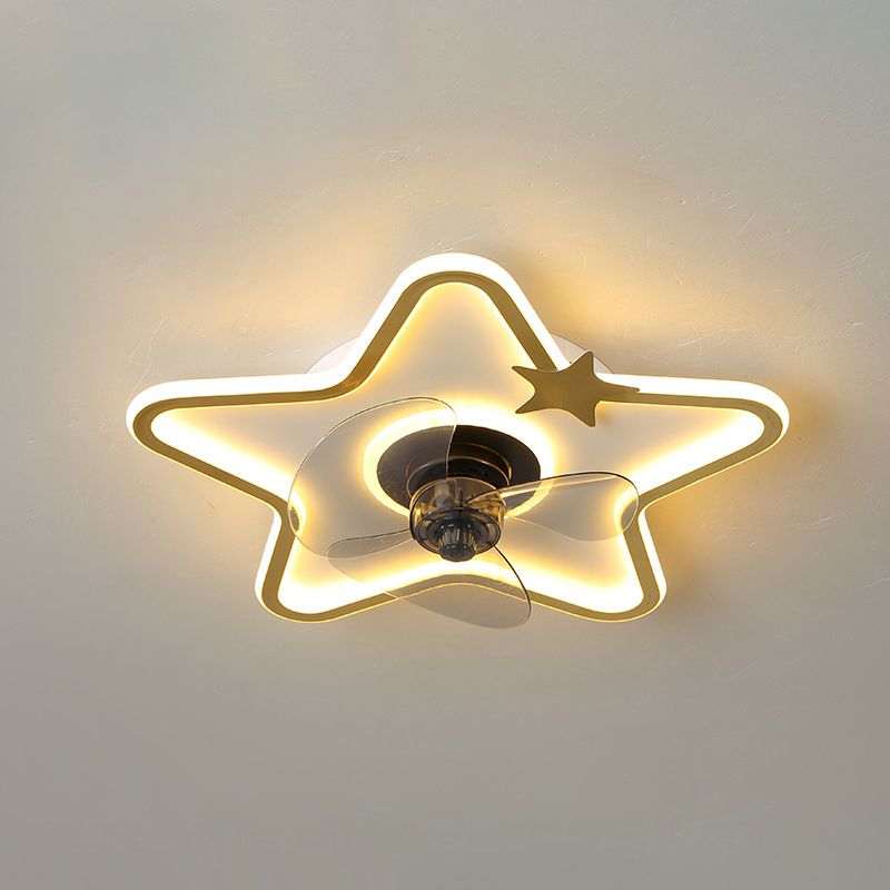 Fan di soffitto a led creativi per bambini Luce da ventola per interni con ombra acrilica