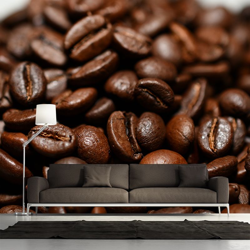 Coffee Beans Mural Wallpaper for Coffee Shop Decor, Custom Size Available