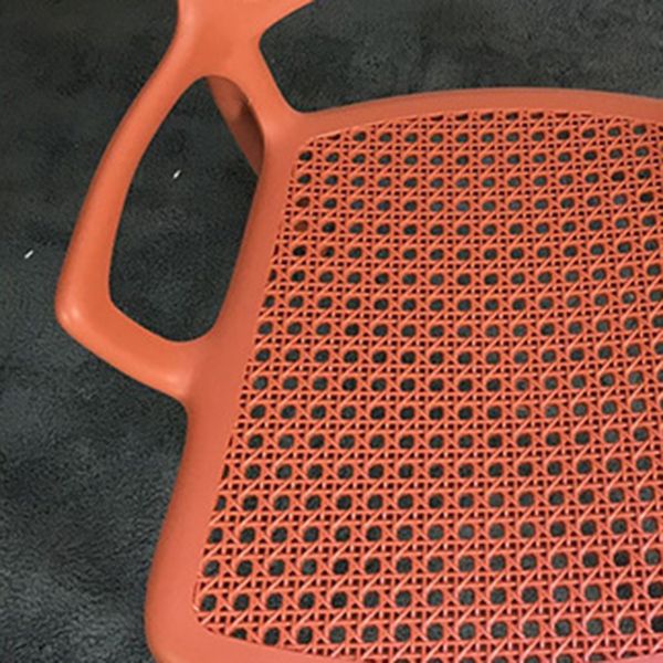 Contemporary Home Arm Chair Stackable Open Back Plastic Dining Room Chair