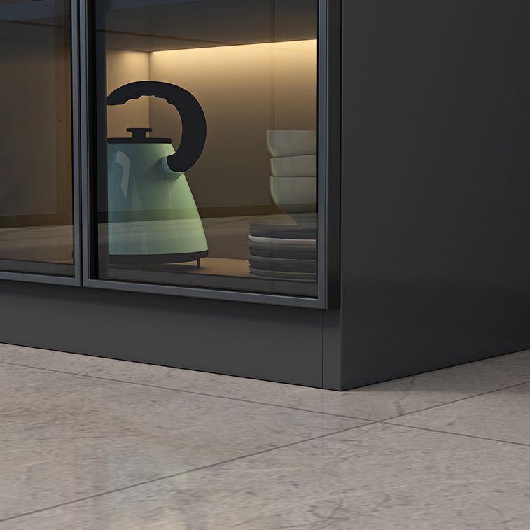 Black Floor Wine Rack Wooden Wine Bottle Rack for Living Room, without Lights