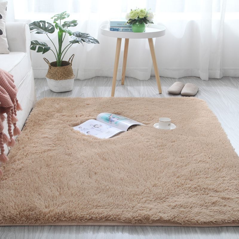 Soft Plain Rug Multicolor Nordic Style Carpet Polypropylene Washable Non-Slip Pet Friendly Rug for Home