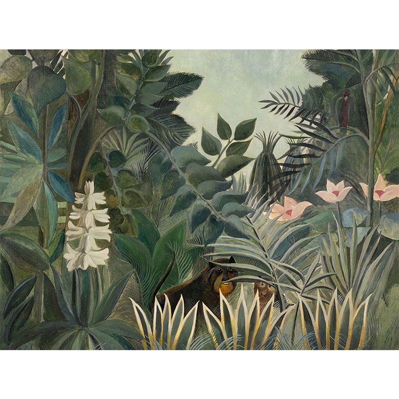 Green Contemporary Wall Mural Personalized Size Banana Leaves Wall Art for Home Decoration