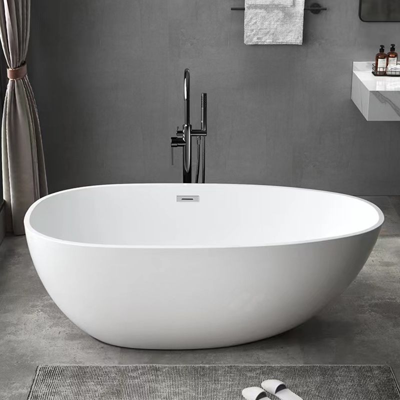 Antique Finish Stand Alone Bathtub Oval Soaking Modern Bath Tub