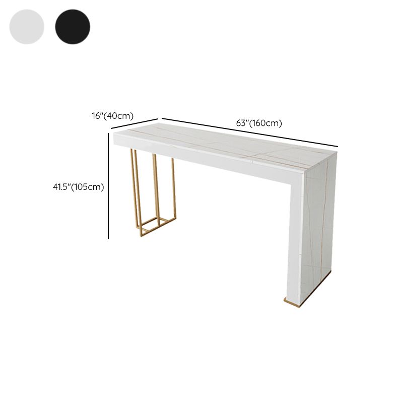 Glam Style Rectangle Bar Table 1/2/3 Pieces Stone Bar Table Set for Kitchen