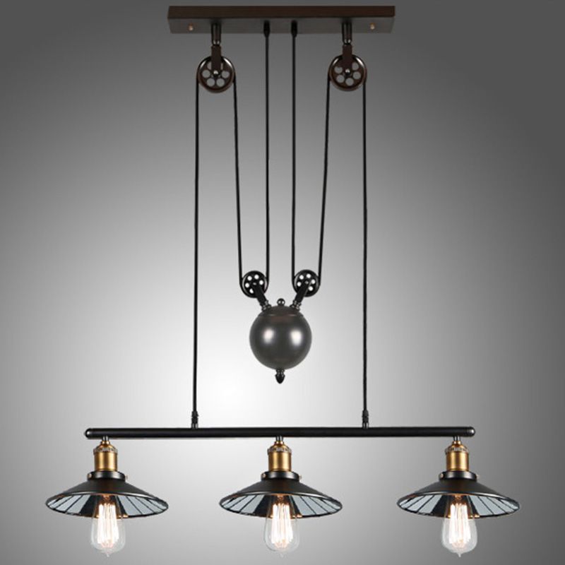 Cone Island Pendant Lights Retro Industrial Style Metal Island Pendant Lights for Restaurant