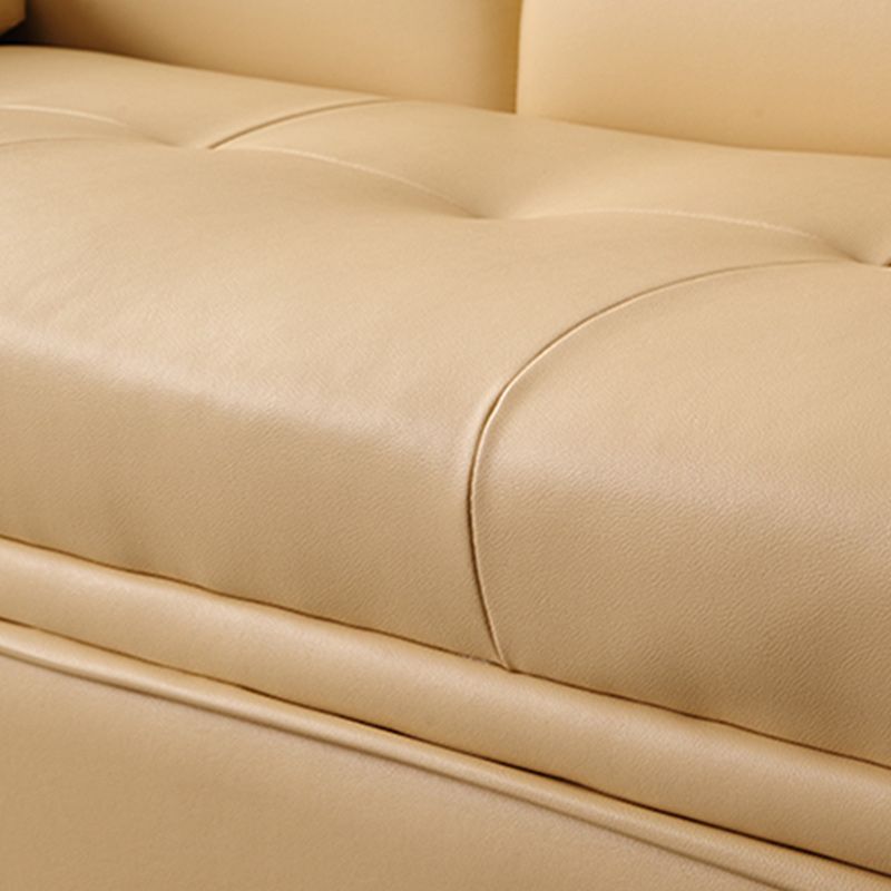 Glam Leather Pillow Top Arms Sleeper Sofa Biscuit Back Upholstered Sofa Bed