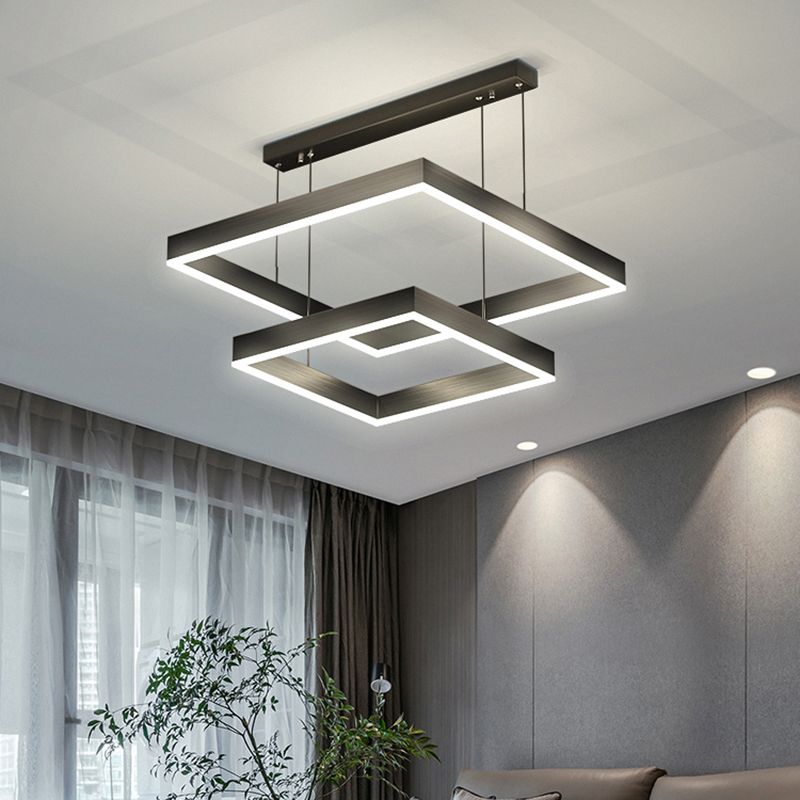 Meerdere vierkanten kroonluchter verlichtingsarmaturen moderne boerderij kroonluchters voor woonkamer