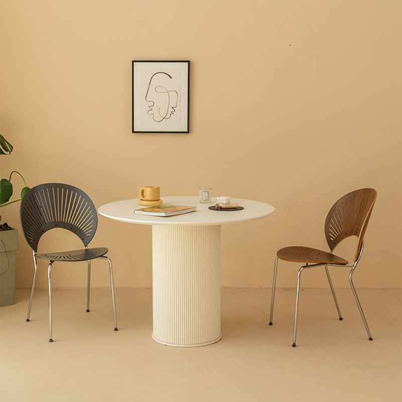 Silla lateral de comedor con respaldo abierto de estilo industrial, sillas de comedor de metal para el hogar