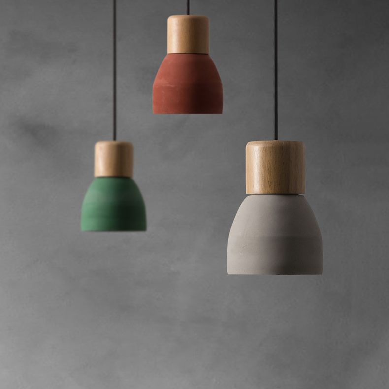 Modern artistico a sospensione singolo a sospensione a sospensione geometrica con tonalità di cemento