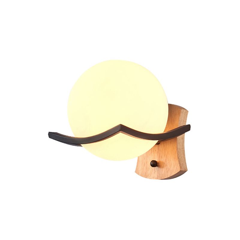 Aplicación de pared global de vidrio de ópalo de la pared nórdica de la sala de estar de la sala de estar de la sala de estar en la madera