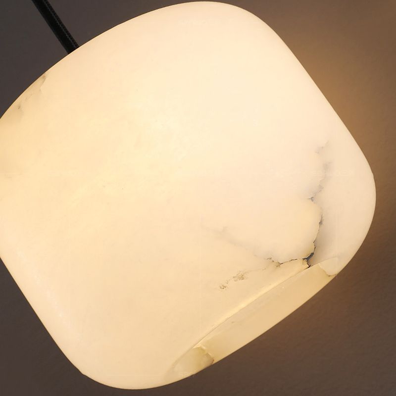 Nordic Brick Shade Pendant Light, Minimalist Marble Hanging Light in White