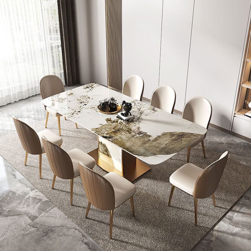 Nordic 1/2/4/5/7/9 Pieces Furniture Rectangle Stone Dining Table Set for Kitchen
