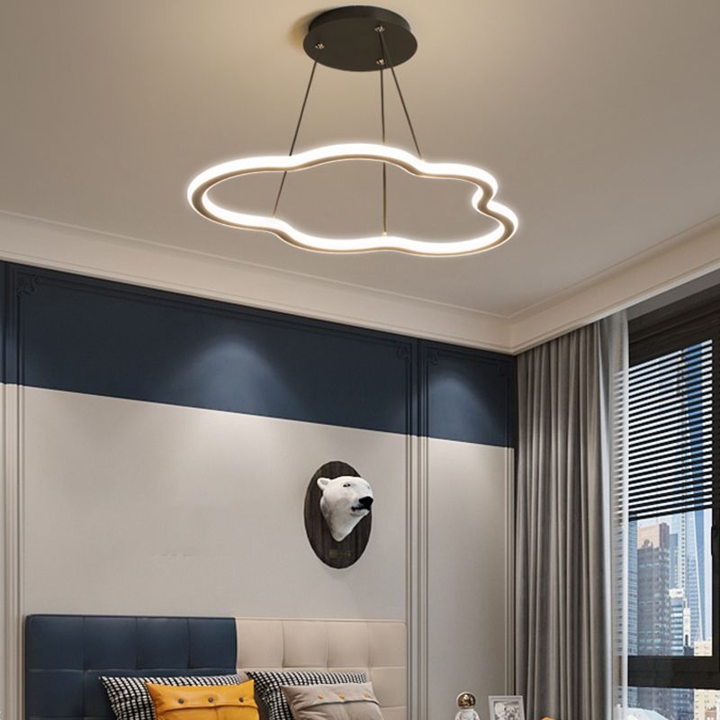 Wolkenform Metall Anhänger Leuchte Moderne Stil 1 Licht hängend Licht in Schwarz