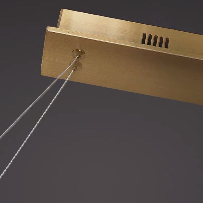 Modern Kitchen Island Lighting Oval Metal Island Light Fixture in Gold Finish