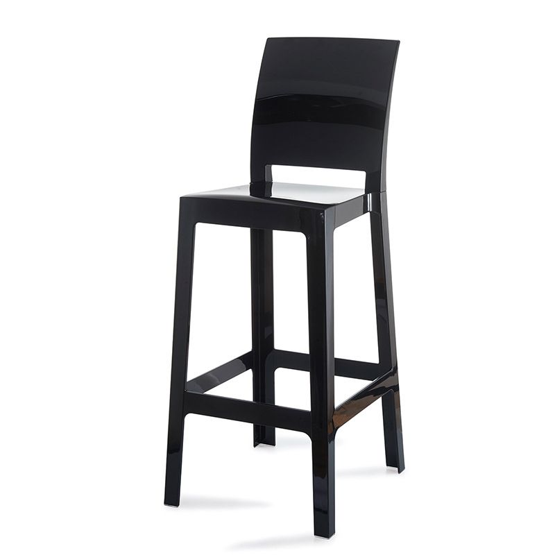 Industrial Style Plasticr Bar-stool Square Seat Counter Bar Stool with Plastic Legs