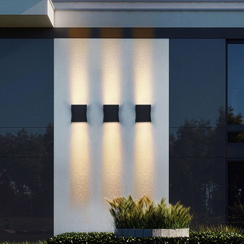 Luz de pared de pared de aluminio al aire libre moderna LED de pared de 2 luces LED de 2 luces