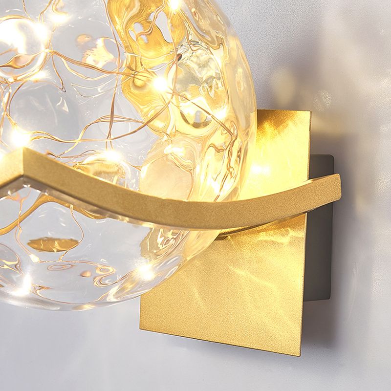 Single Golden/White/Black Wall Mounted Sconce Modernism Glass Shaded Wall Light for Foyer