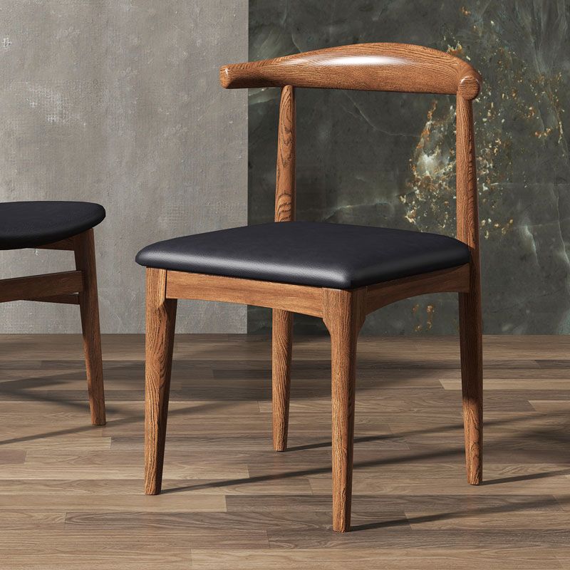 Silla lateral con respaldo abierto de diseño industrial para cocina, silla lateral de comedor de madera