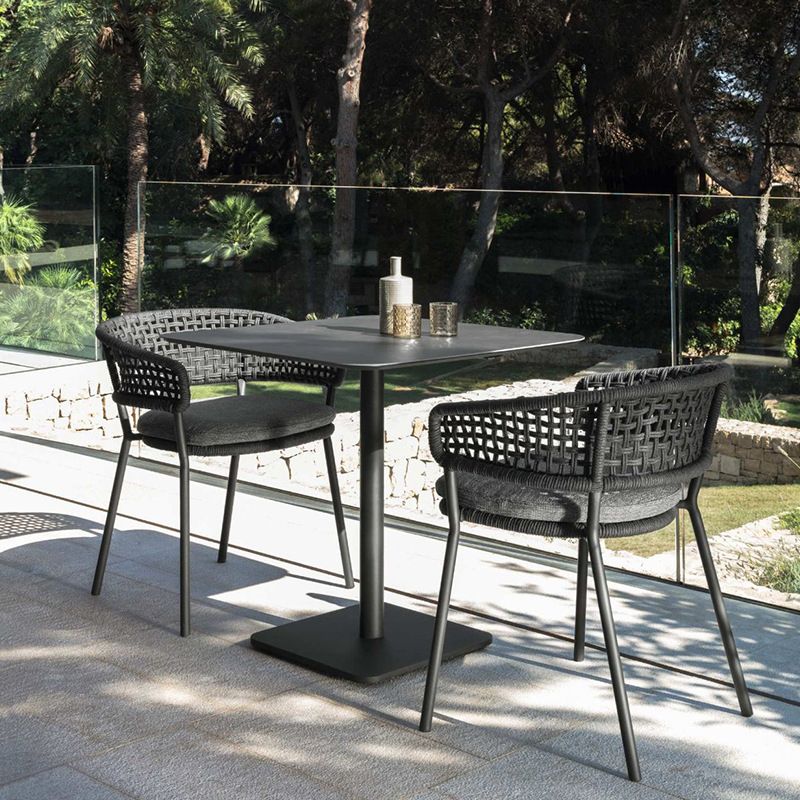 Boho Style 1/3/7 Pieces Dining Stone Set Metal Dining Table Set for Outdoor