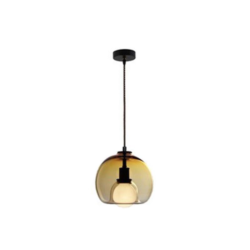 Globe Pendant Light Contemporary Minimalist 1 Light Glass Indoor Hanging Lamp