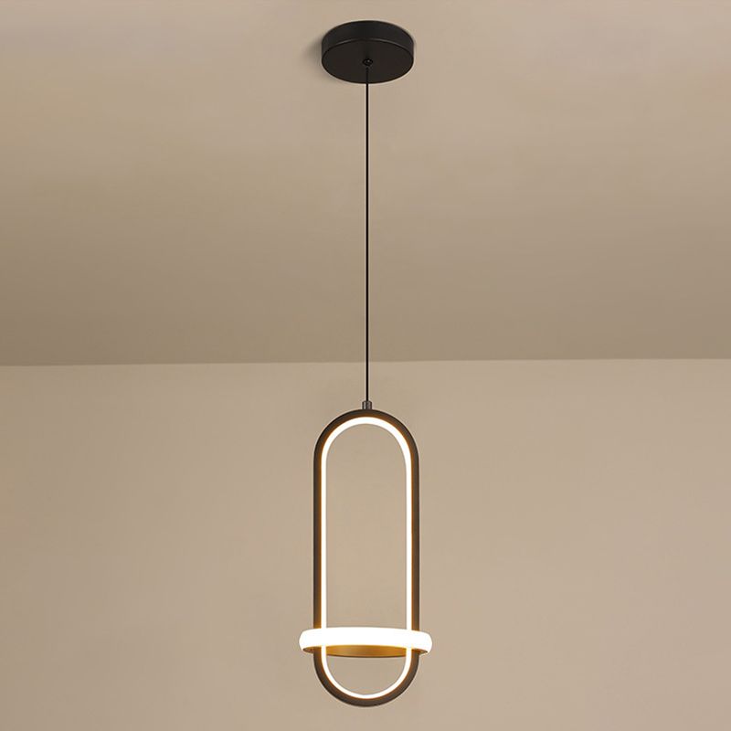 Oval Aluminium Ceiling Pendant 47"Suspension Wire Ceiling Pendant Light for Bedside