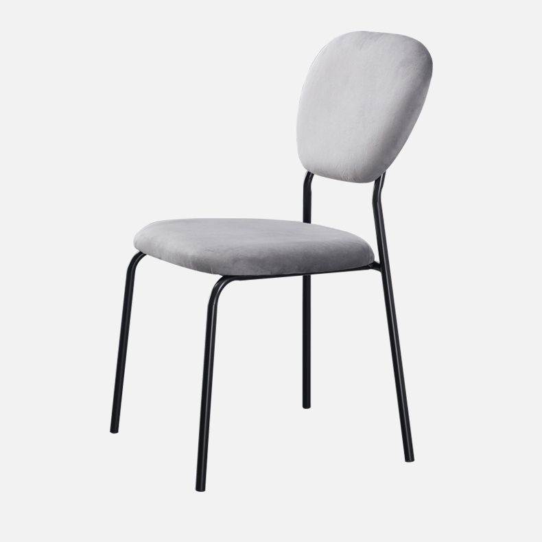 Chaise d'appoint rembourrée sans accoudoirs, chaises de salle à manger à dossier ouvert avec pieds en métal noir