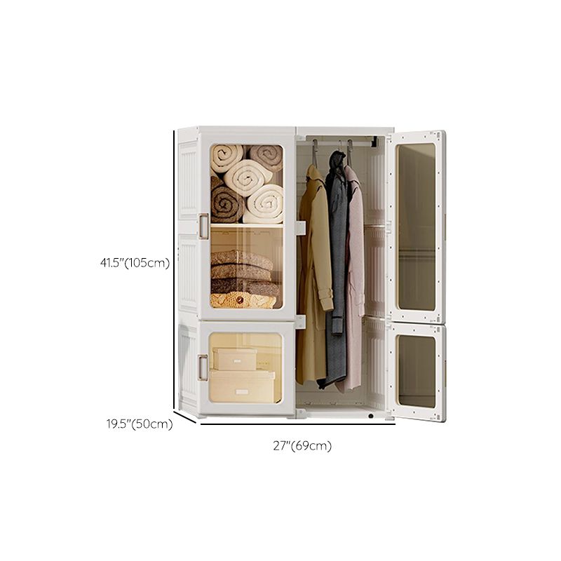 Modern Folding Plastic Wardrobe Freestanding Wardrobe with Shelves